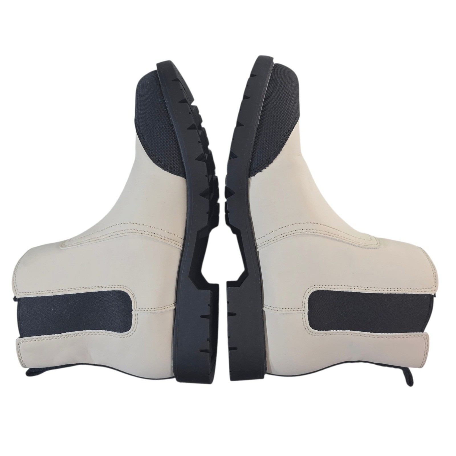 Magellan Outdoors Chelsea Boots Womens 9B Cream Black Man Made Utility Gorpcore