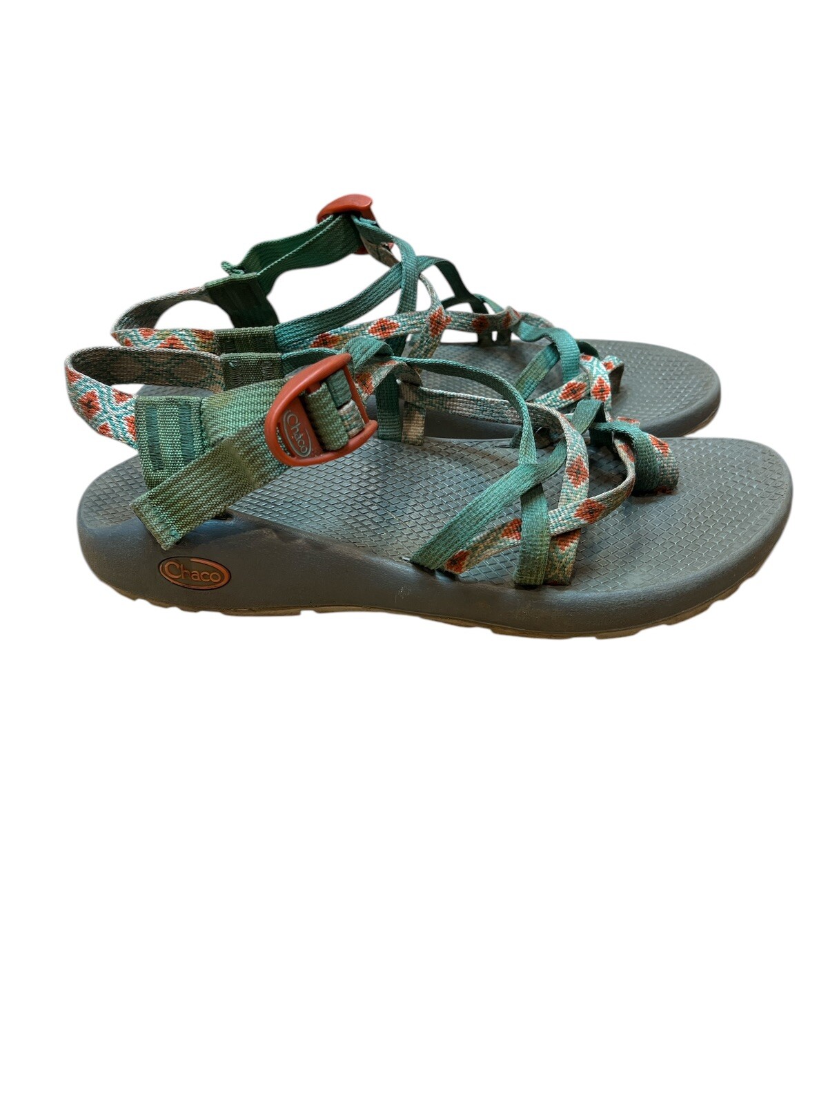 Chaco Z2 Vibram Sports Sandals Classic Hiking Camping Aztec Green Womens Size 10