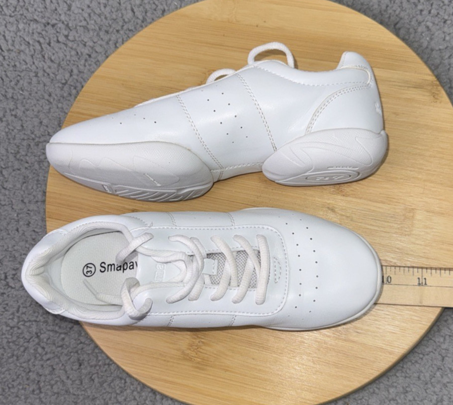 Smapavic Cheer Shoes Womens 6.5 White Lightweight Athletic Dance Training Sneake