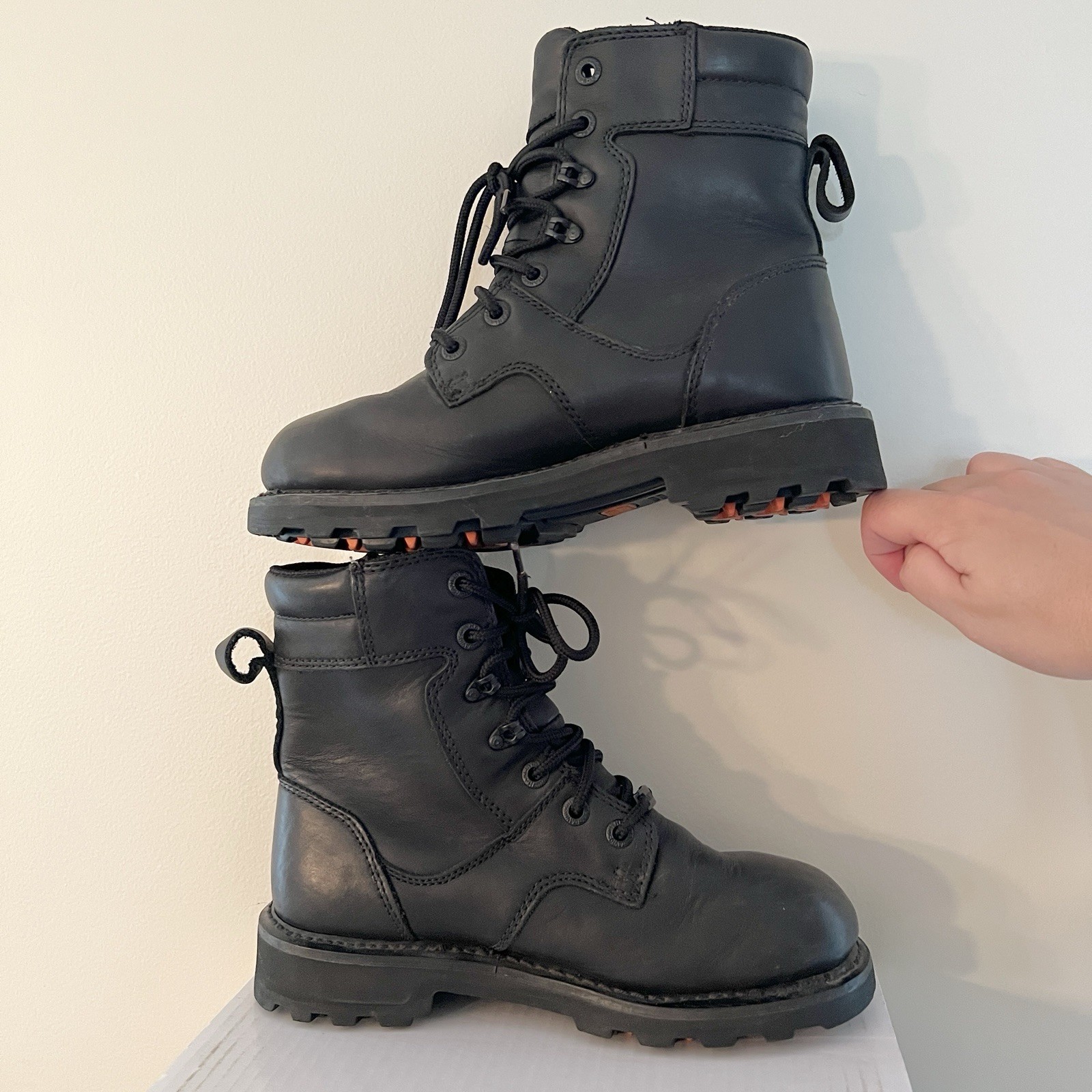 Harley Davidson Jenell Black Leather riding Boots D87031 Waterproof Women’s 8.5