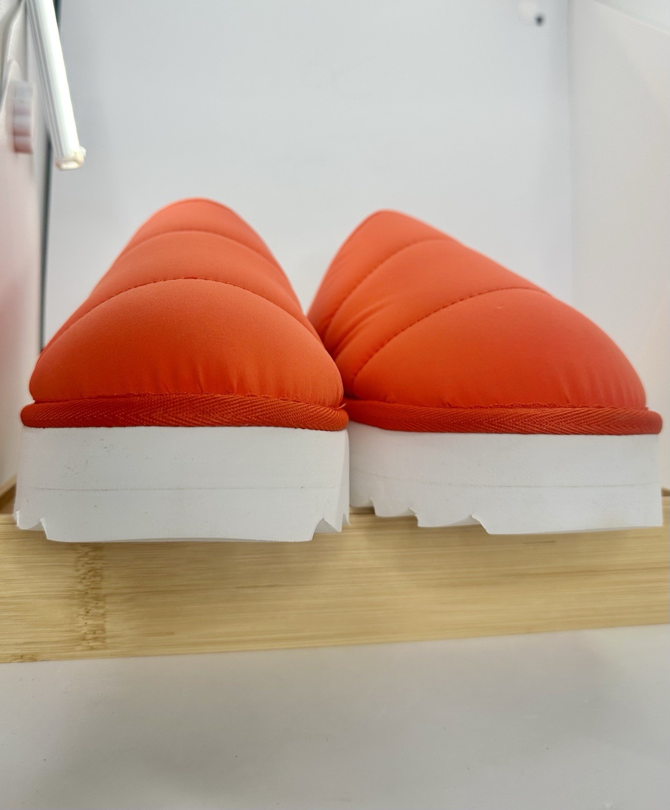 NWT Anthropologie MAEVE Coral White Puffy Quilted Platform Slippers Slides XL 12