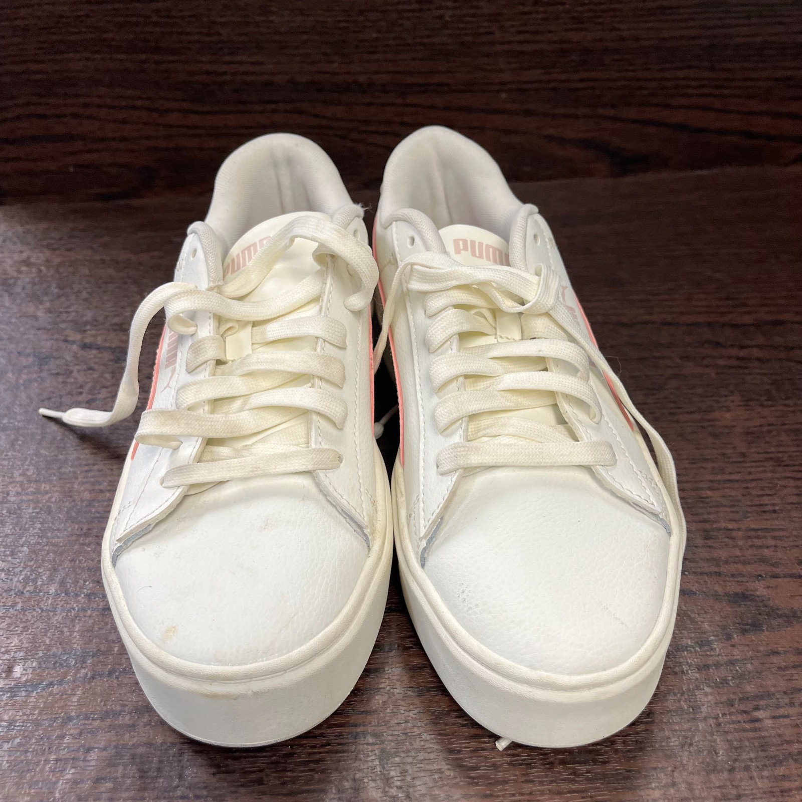 Puma Women Smash 3.0 L Platform Sneakers Size 8.5 White Pink 390758-05 Lifestyle