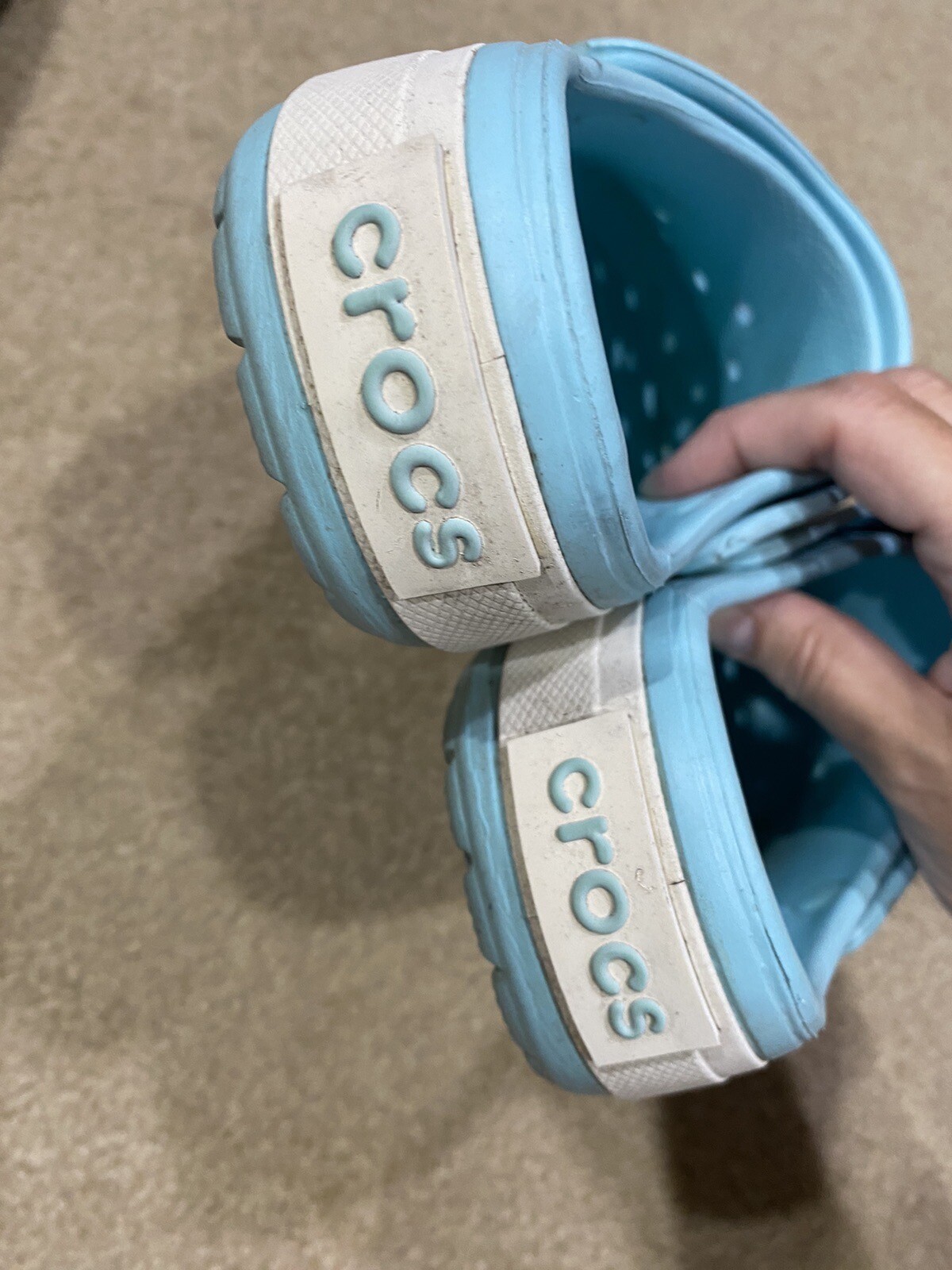 Crocs Men’s and Women’s Crocband Clog size 8 men size 10 women GUC Teal Blue