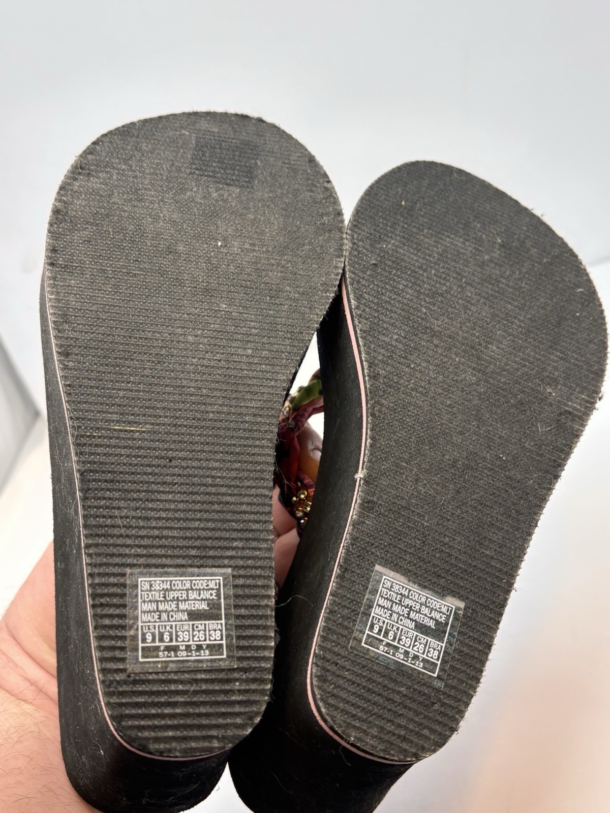 VTG 90s Y2K Skechers Sandals Sz 9 Platform Floral Butterfly Flip Flop Foam