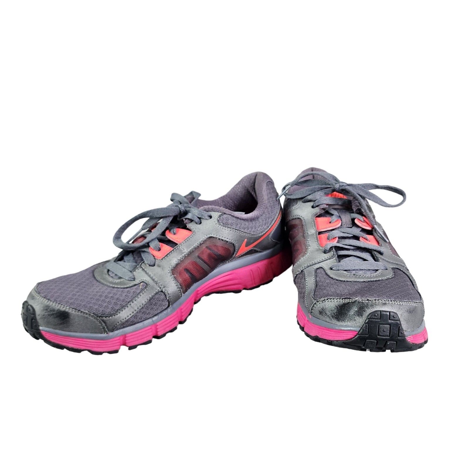 Womens Grey & Hot Pink Nike Dual Fusion ST 2 Running Sneakers Shoes Size 10.5