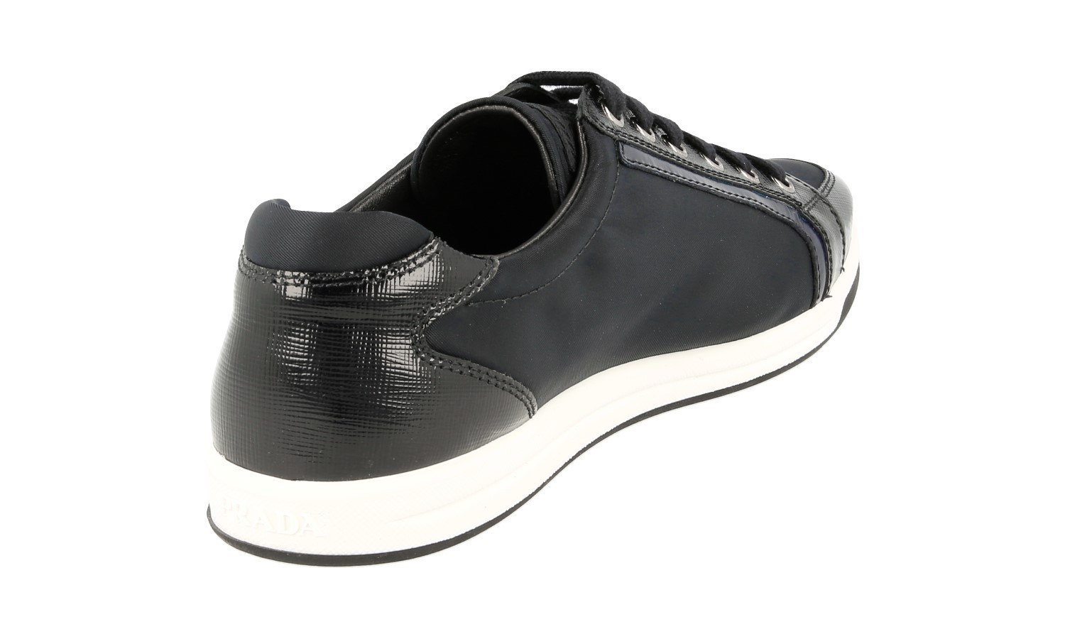 PRADA Leather Nylon Downtown Sneakers 3E5892 Black White NEW – US 6.5 EU 36,5