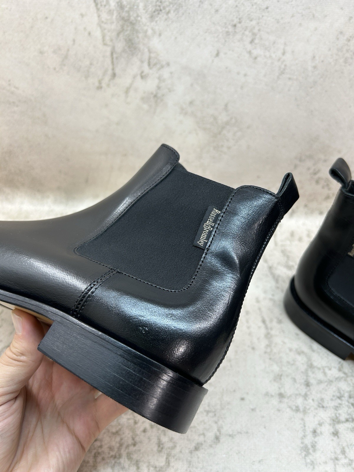 Russell&Bromley Black Leather Chelsea Boots Size 39 (US 8 /UK 6) Made In Italy