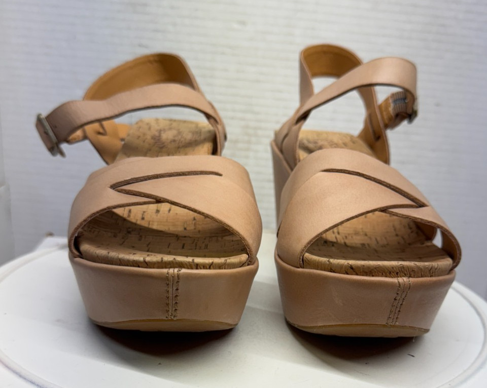 Kork Ease Ava 2.0 Sandals Womens Leather Blush 3″ Wedge Heel Cork 7M 1″ Platform