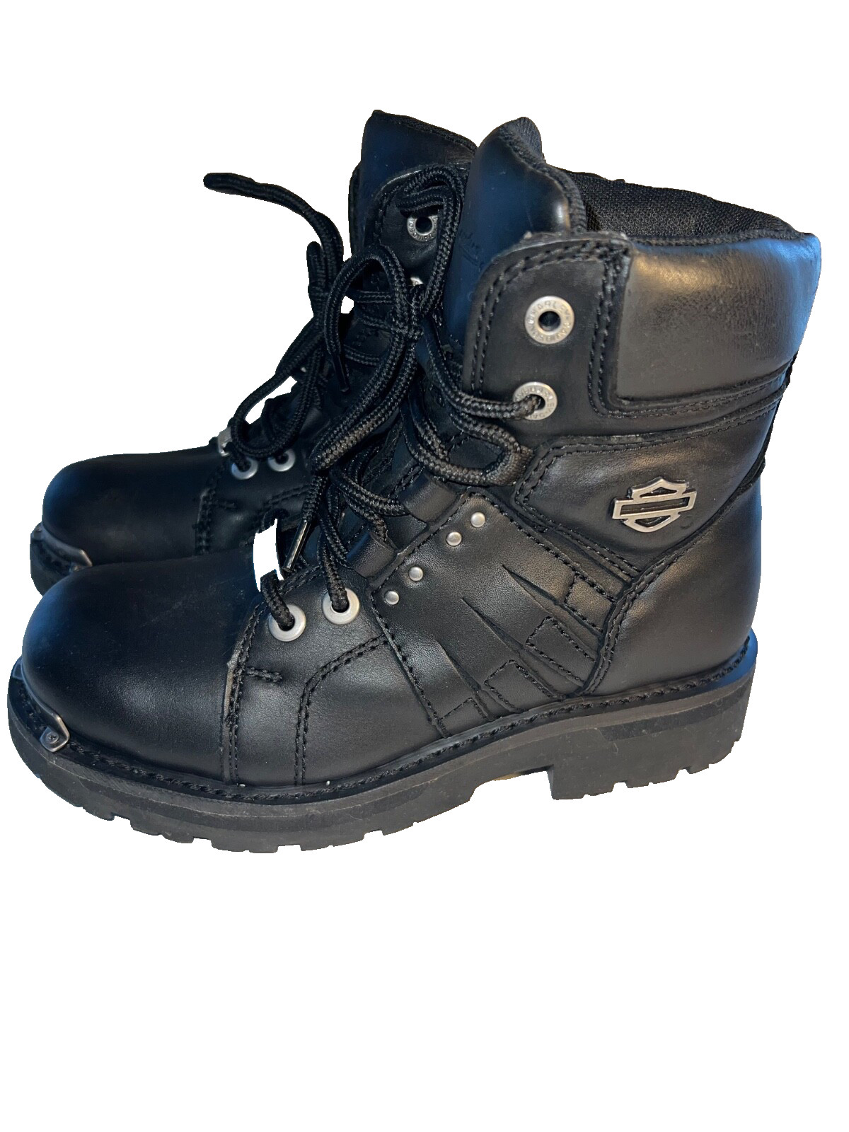 Harley Davidson ALEAH Womens Motorcycle Lace Up Riding Black Leather Boot S 6.5