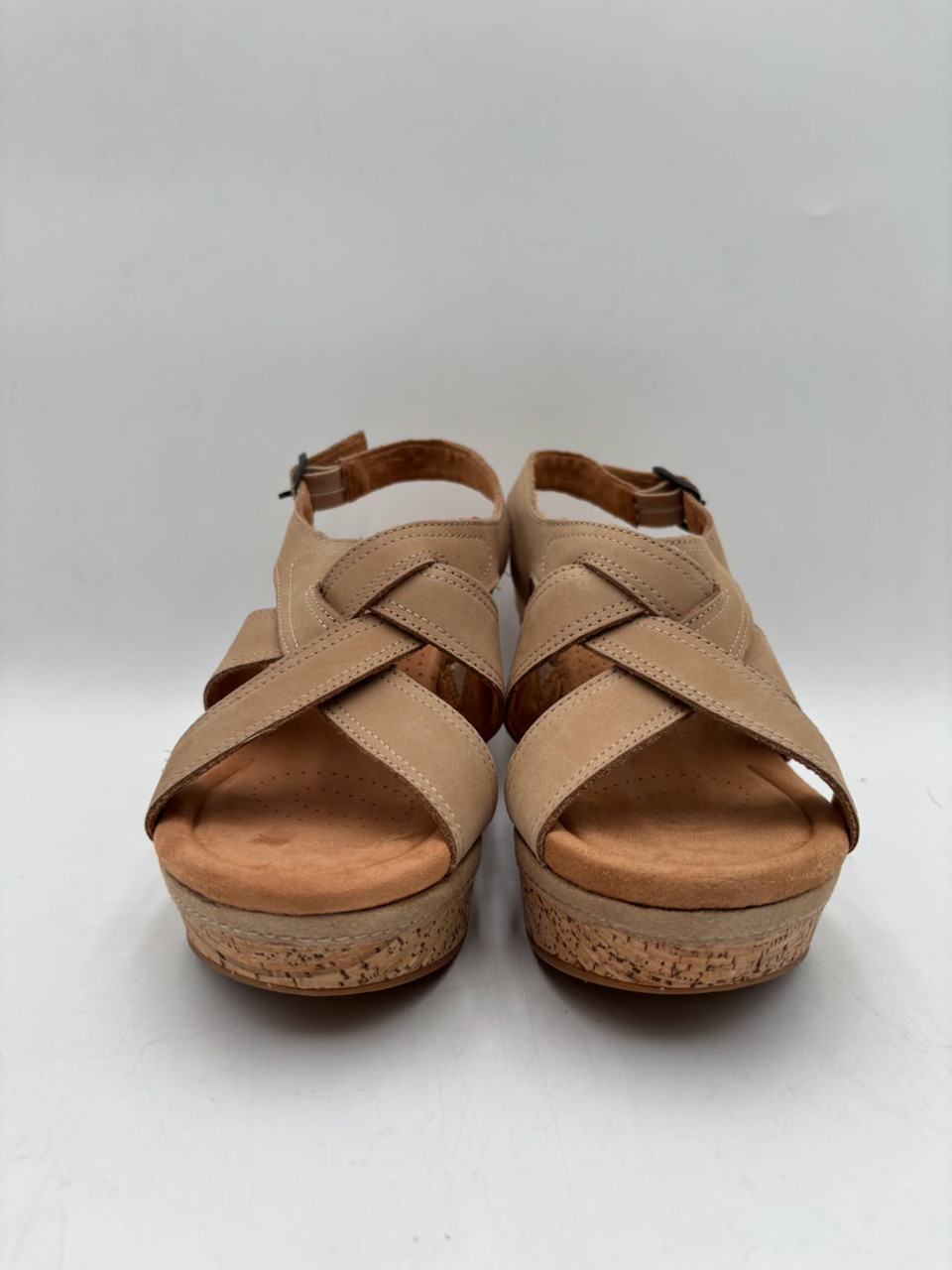 Clarks ELLERI RAE NOUGAT Women’s NEW Platform Wedge Sandals Beige Multiple Sizes