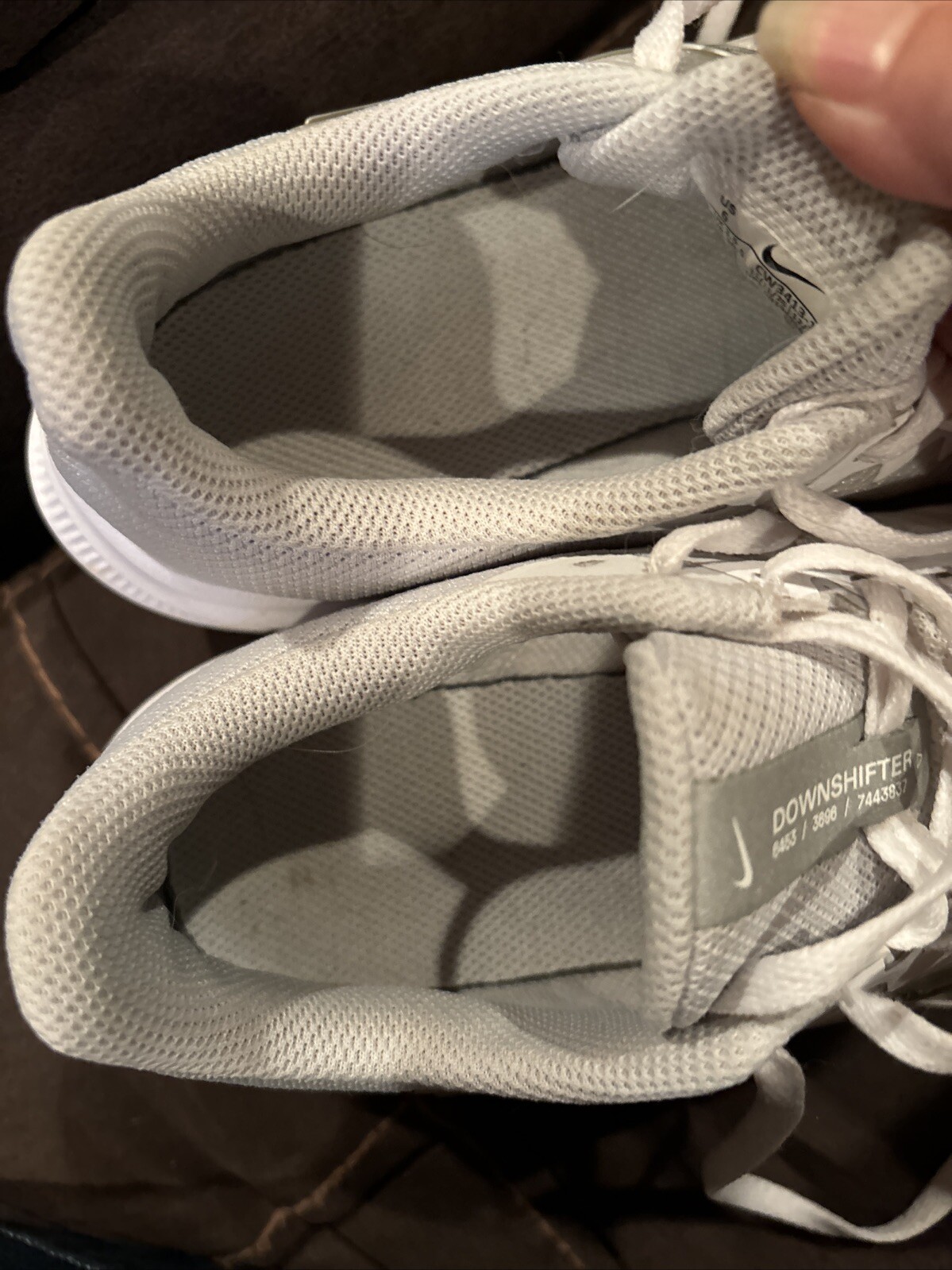 Nike Downshifter 11 White Metallic Silver Sneakers-women Size 6