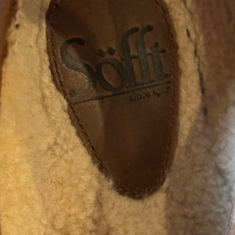 Sofft Slip On Shoes Women’s Size 6 Leather Tweed Shearling Lined Comfort P;aid