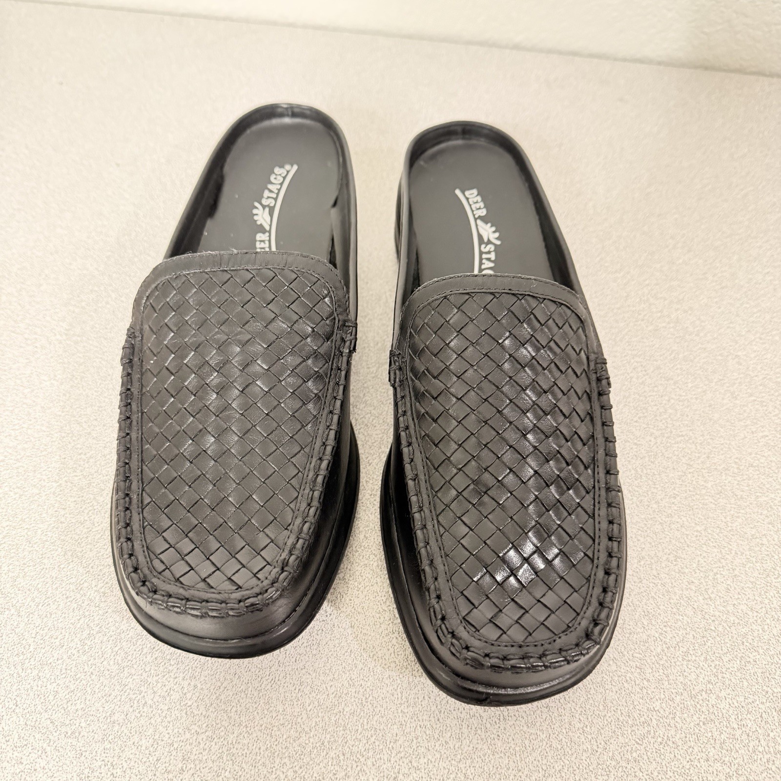 Deer Stags Women’s Size 9 W Mules Slip On Black Casual SMTH Knit T-06 NOS