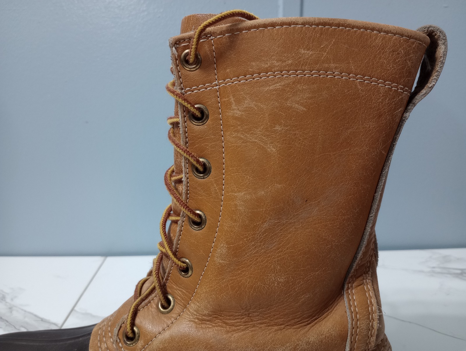 LL Bean Maine Hunting Shoe Women 6 Made In USA Outdoor Leather Brown