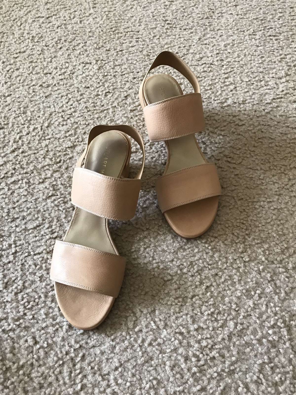 NIB Stuart Weitzman Access block heel Sandal PECAN CALF 6 7 7.5 8