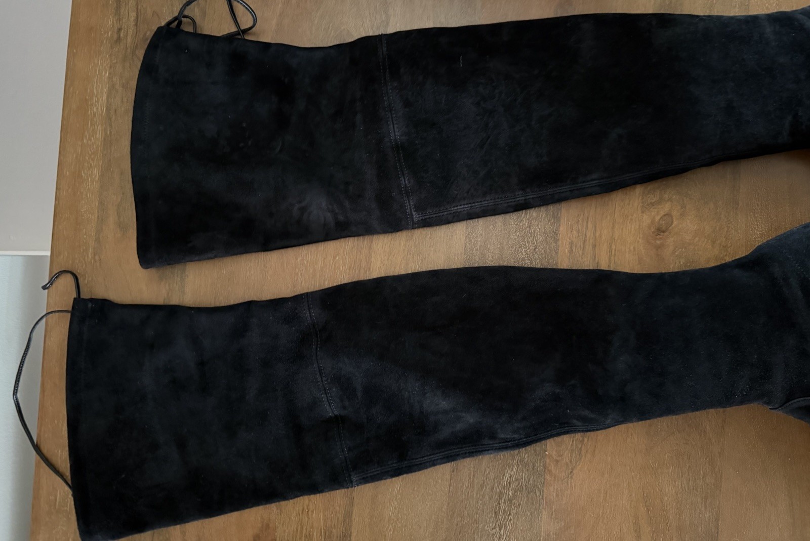 Stuart Weitzman Lowland Over The Knee Boot Black Suede Size 9.5 Flat