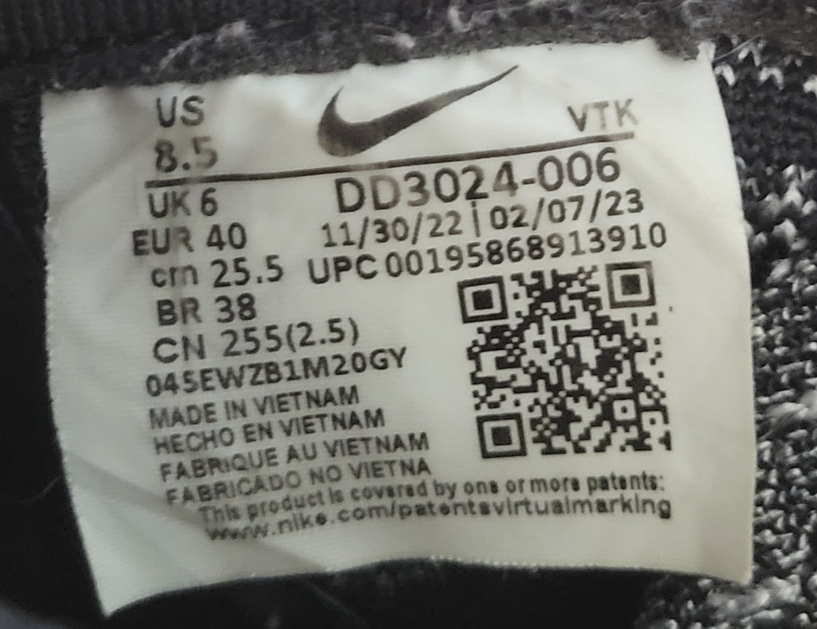 Size 8.5 – Nike React Infinity Run Flyknit 3 Sneakers Black & Dark Smoke Grey