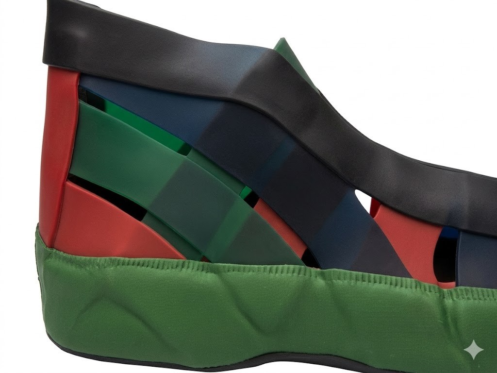 Jelly Black Green Red Sneakers Women Sz 9 Casual Shoes Dr. Borracha Latex Boots