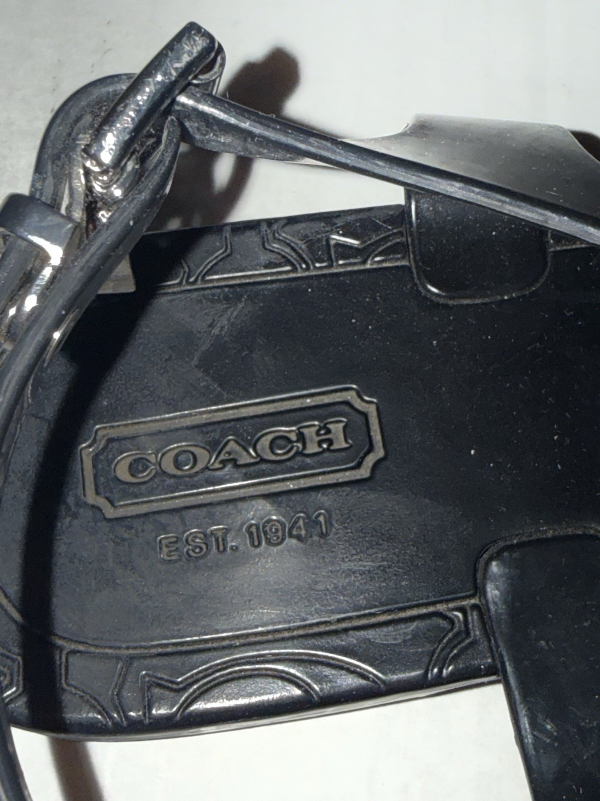Coach Pier Shiny Jelly Womens T-Strap Thong Sandals Flip Flops Size 8B Black