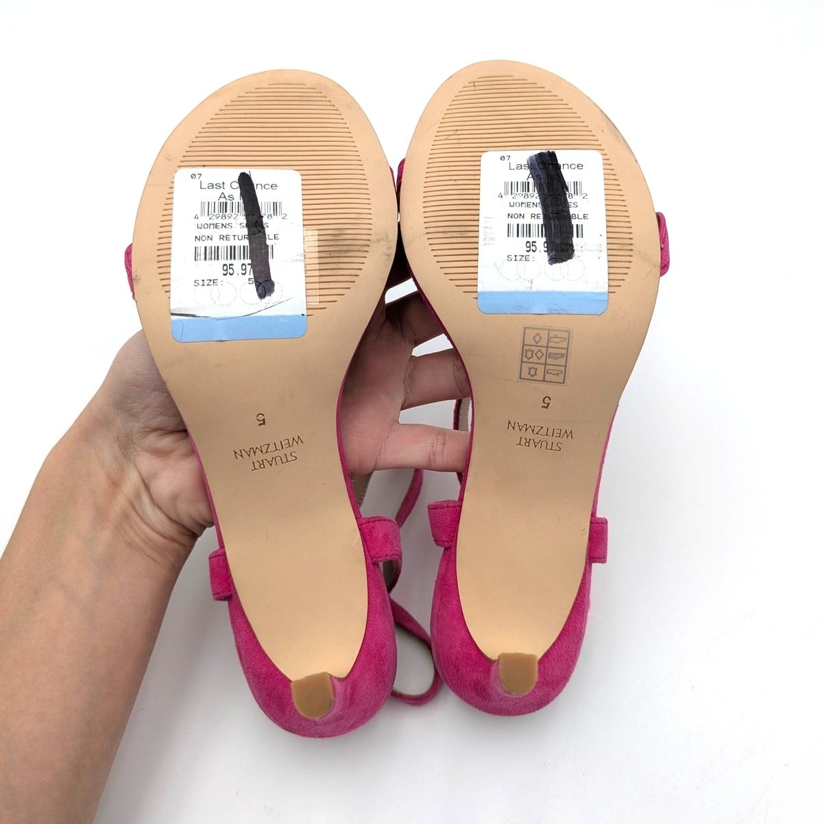 Stuart Weitzman Dancer Twistie Suede Sandal Women’s Pink Size US5 EU35