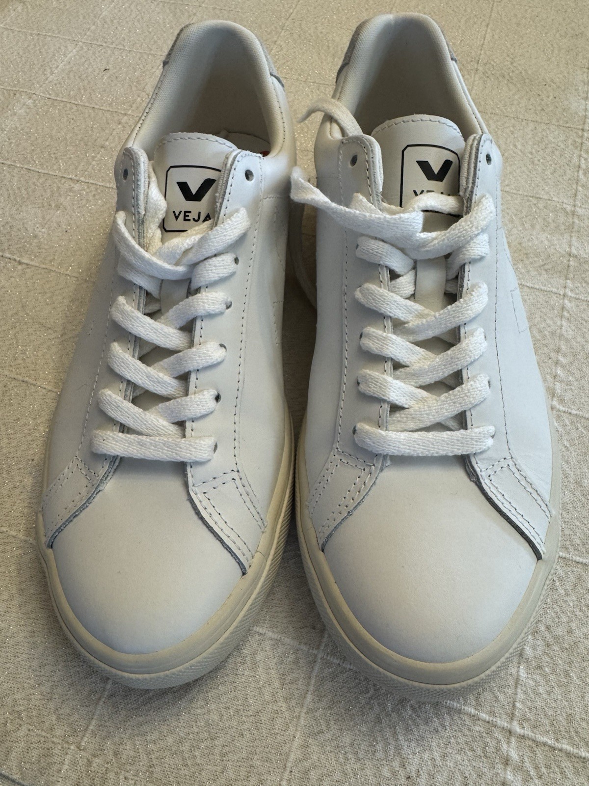 Veja Esplar Stitched Logo Leather Low Top Sz 8/39 New Made In Brazil