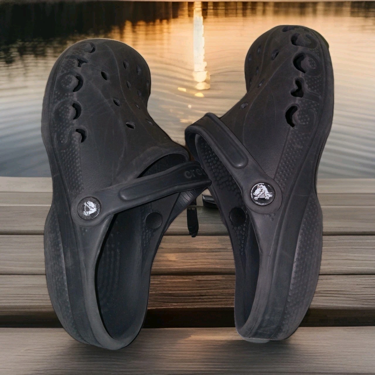 Crocs BLACK Baya Unisex Clog Water-Friendly Lightweight Slip on Shoes M7/W9