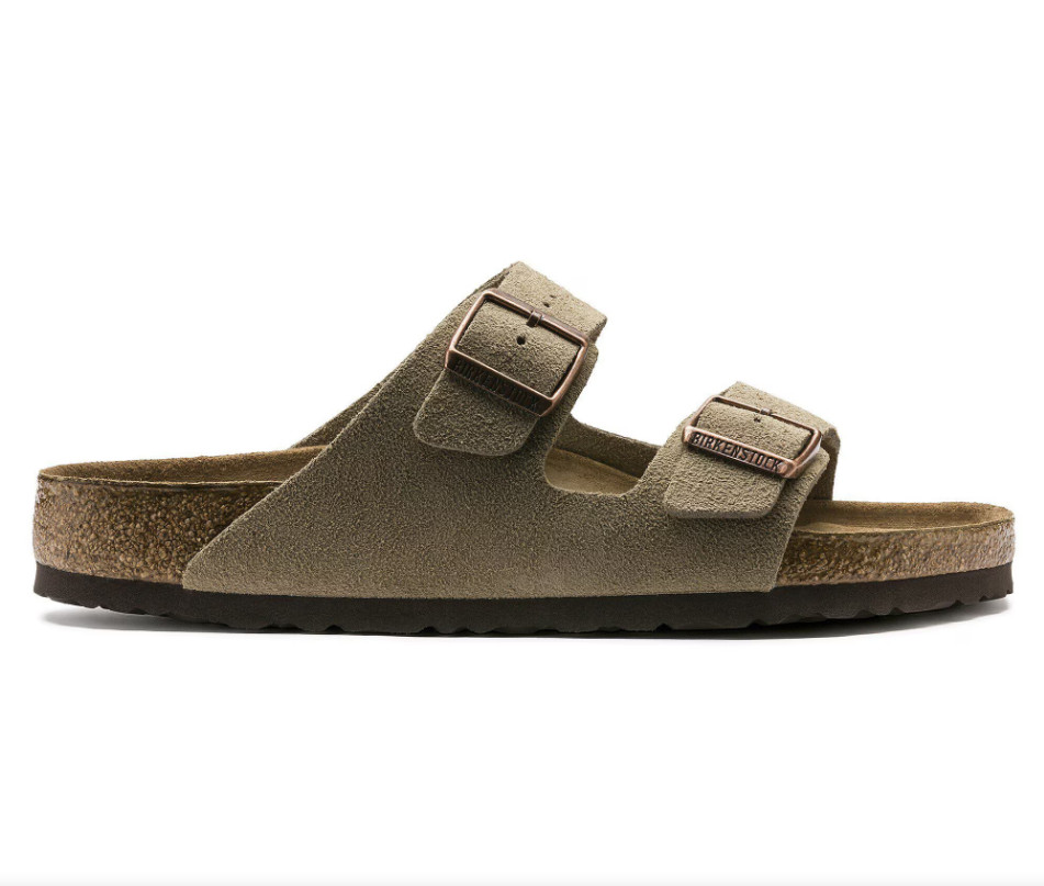 Birkenstock Arizona Soft Footbed Suede Leather Unisex Taupe Sandals EU 37-45