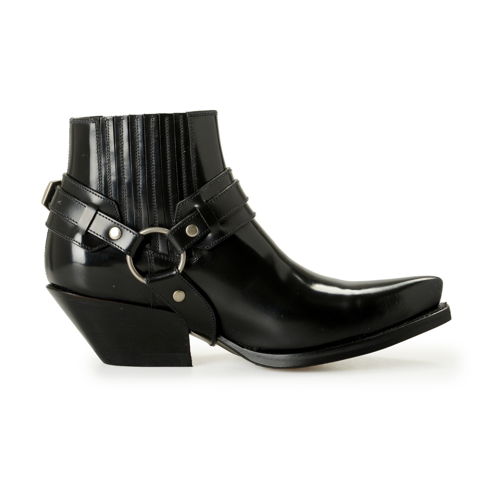 Versace Women’s Black Leather Silver Medusa Heeled Booties Shoes US 6 IT 36