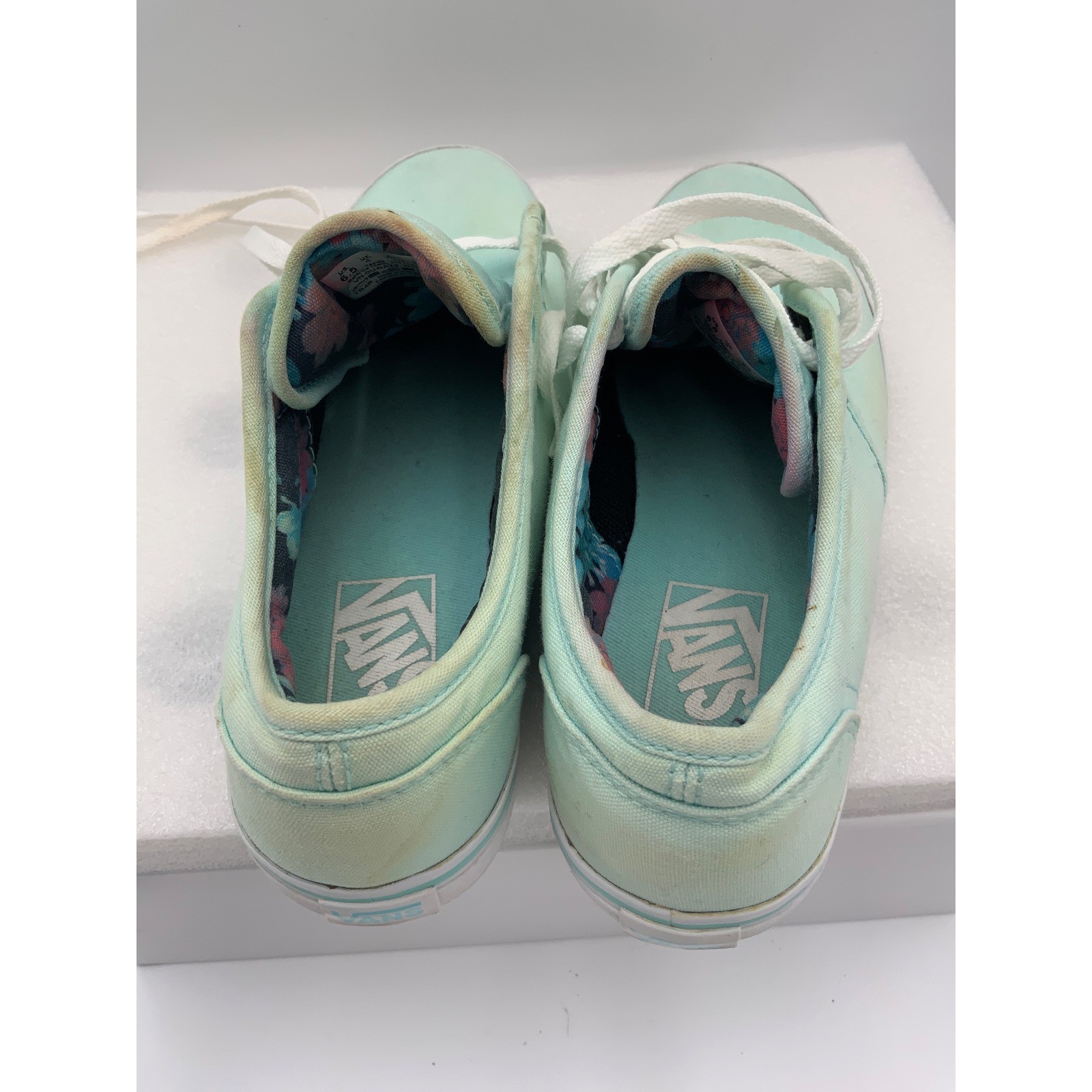 Vans Atwood Low Mint Green Floral Sneakers Womens 6.5 VN-0U4IATE