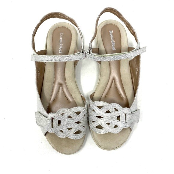Beautifeel Kali Silver Snake Print Wedge Sandals Z4299* Size 5 – 5.5 US / 36 EU