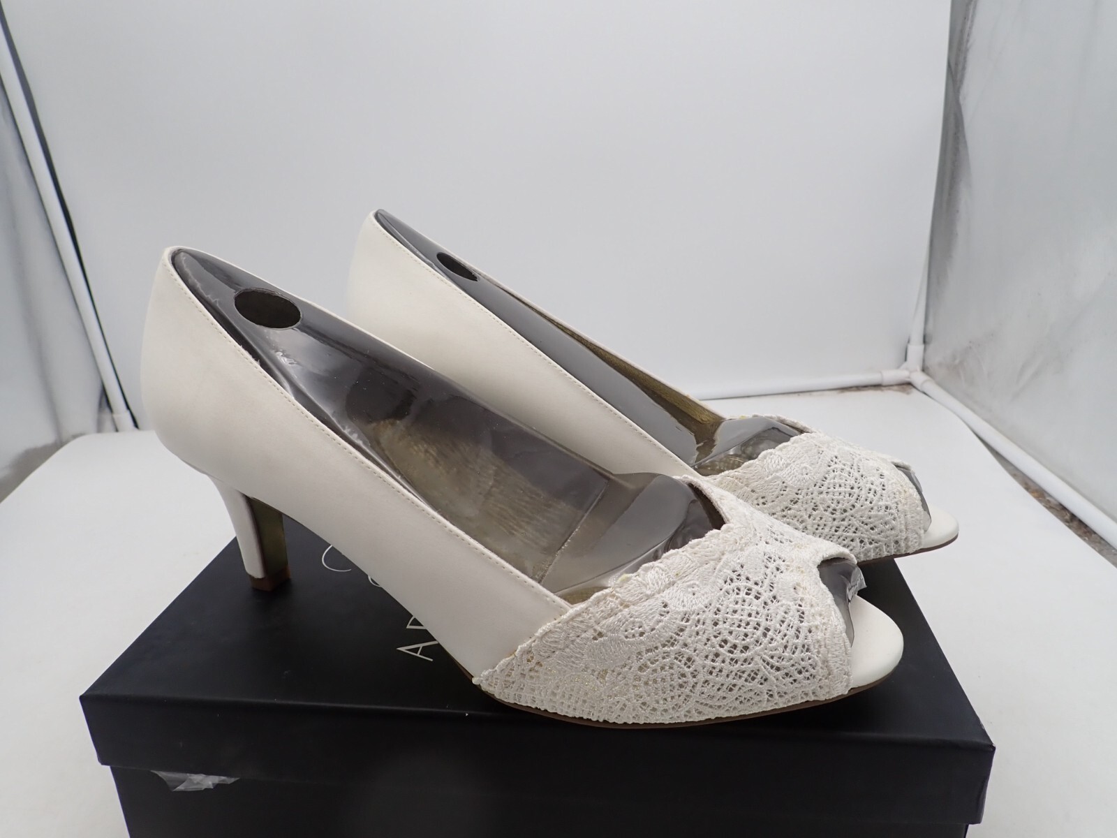 Adrianna Papell Womens JUDE Satin Peep Toe Classic Pumps 8.5 W