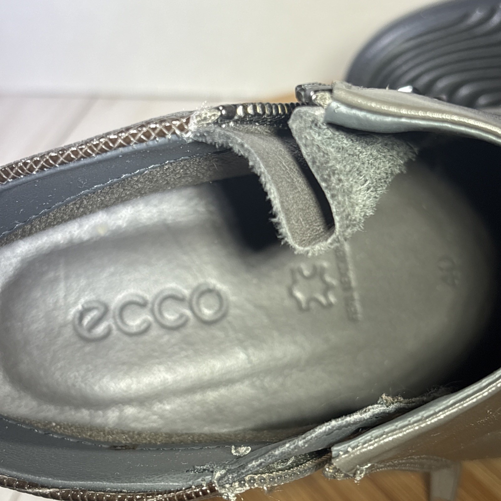 Ecco Touch 35 Side Zip Ankle Boots Women’s Gray Brown Size EU 40