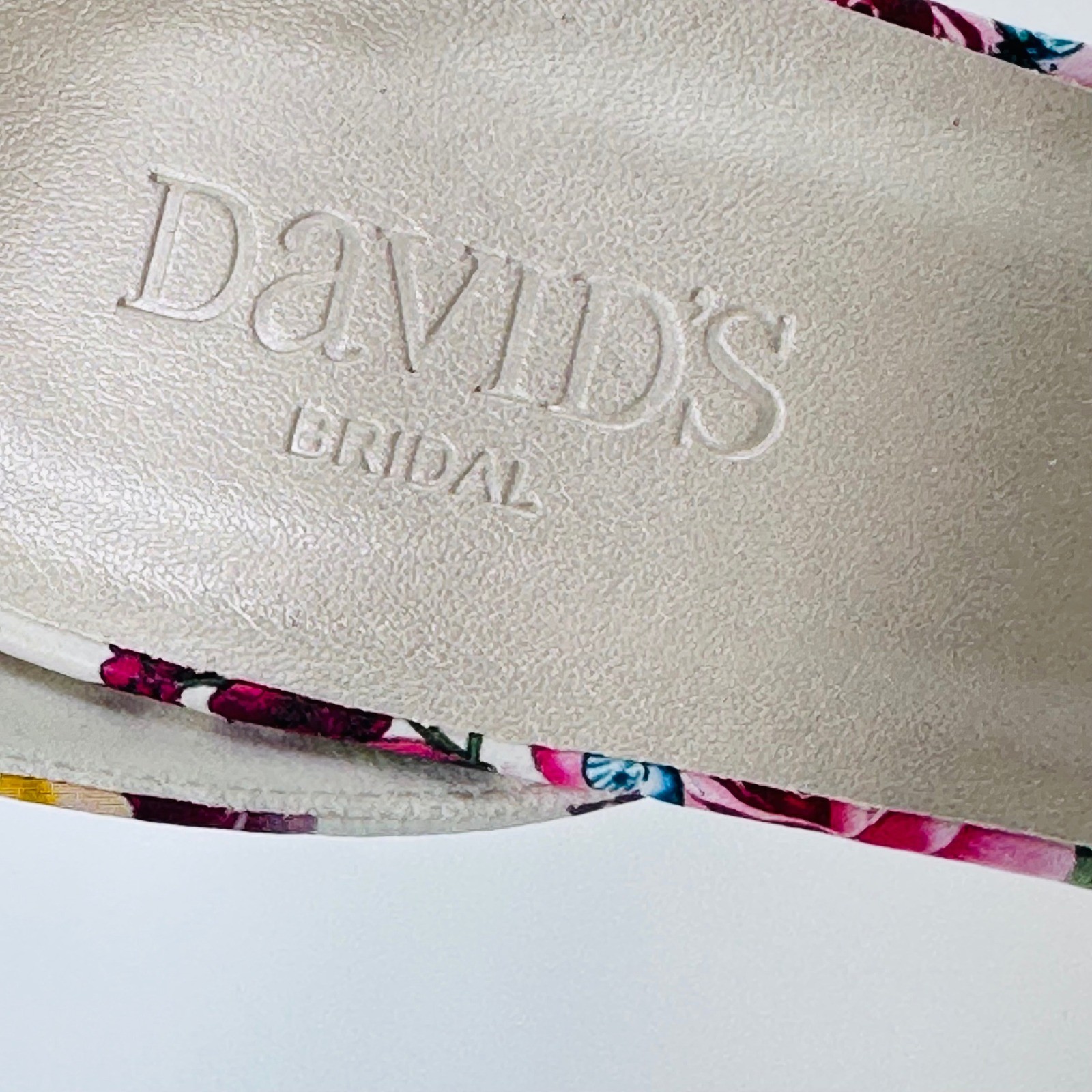Davids Bridal Flora Floral Platform Block Heels Ankle Strap 8.5M Wedding Fairy