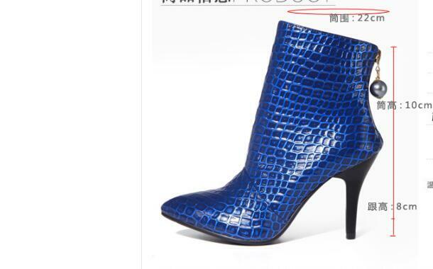 Women Elegant Real Leather Short Boots Back Zipper Pointed Toe Ankle Boots Shoes