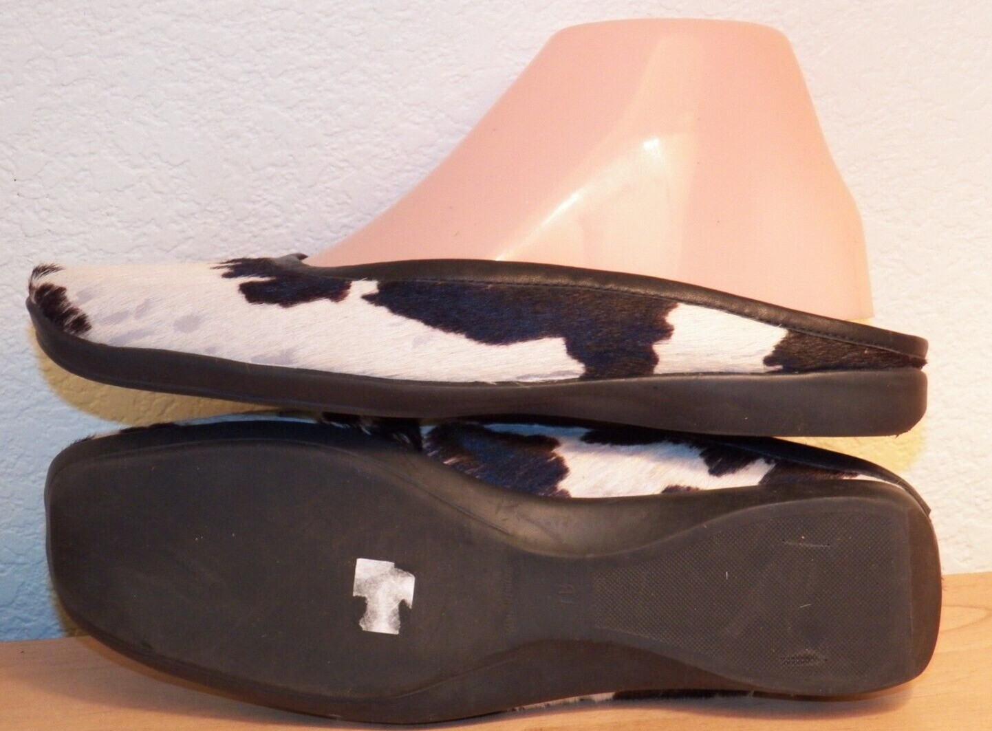 STEVEN NEW YORK ANIMAL HAIR LEATHER SLIDE ON SHOES WOMENS 7B PRE-OWNED