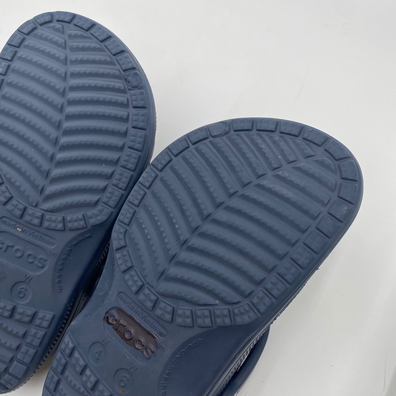 Crocs Baya Lined Clog Navy Blue Womens 6 Fleece Warm Comfort Slip On Shoes