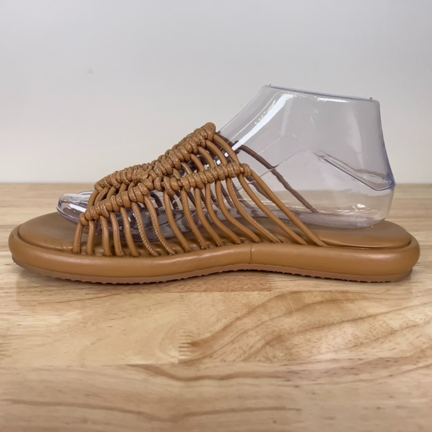 Anthropologie Kelsi Dagger Brooklyn Womens 9 Brown Strappy Turn Slide Sandals