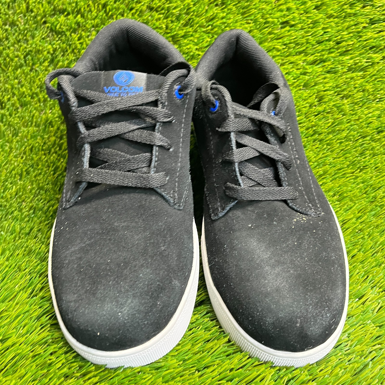 Volcom True Womens Size 7 Black White Blue Leather Composite Toe Work Shoes