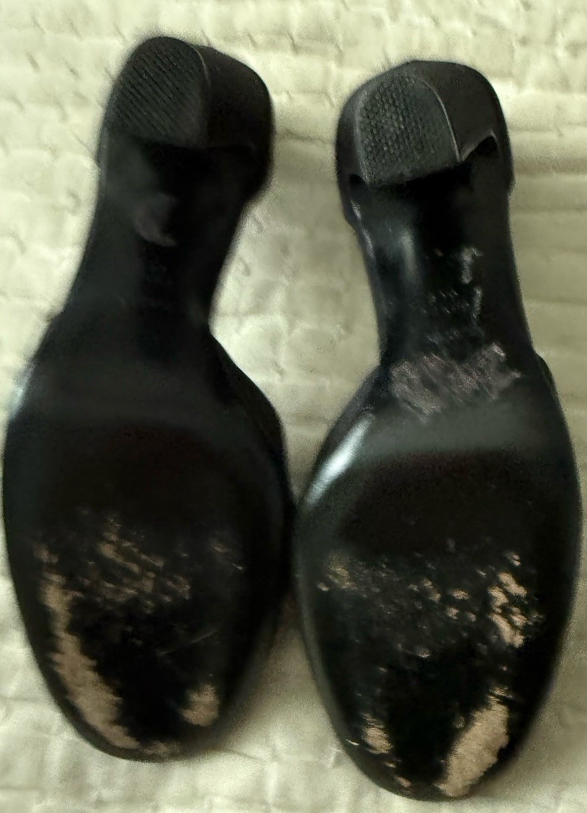 Bally Switzerland Black Grosgrain T Strap Pumps Heels Sz 6