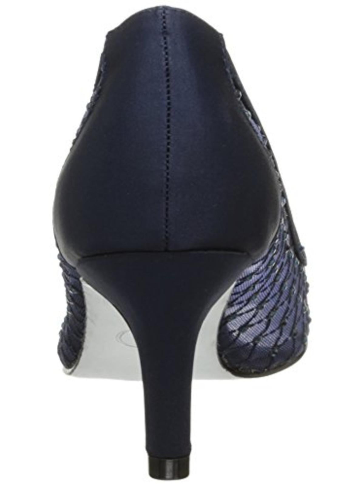 ADRIANNA PAPELL Womens Navy Jamie Peep Toe Kitten Heel Slip On Pumps 11 M