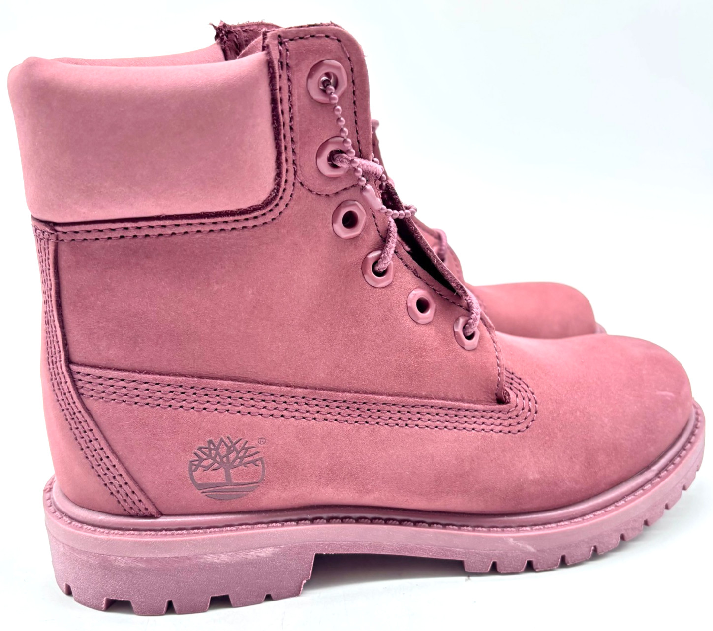 Timberland Women’s Premium 6In Lace Up Waterproof Medium Red Nubuck Boots Size 5