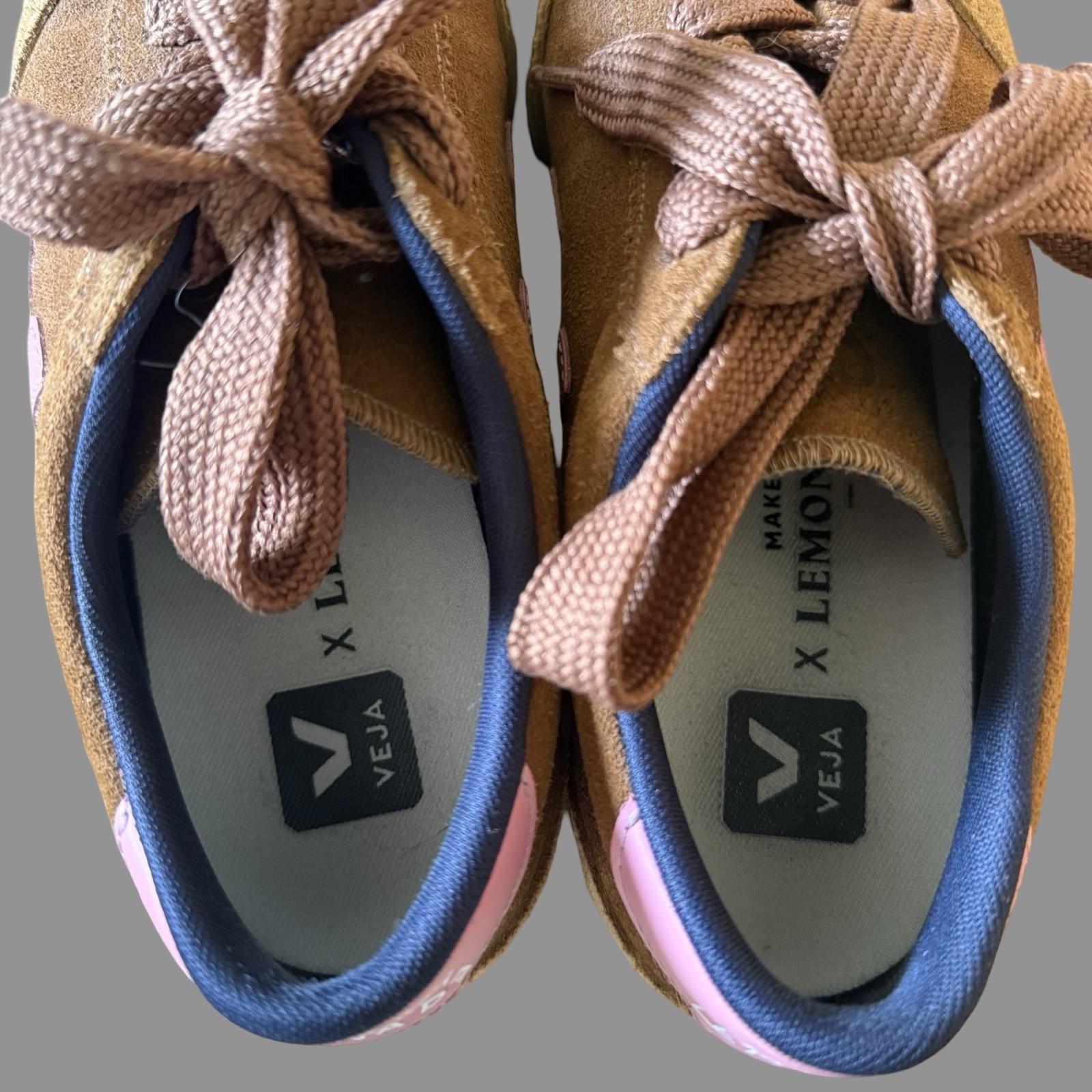 Veja X Making My Lemonade Brown Suede Sneakers US8/EU39