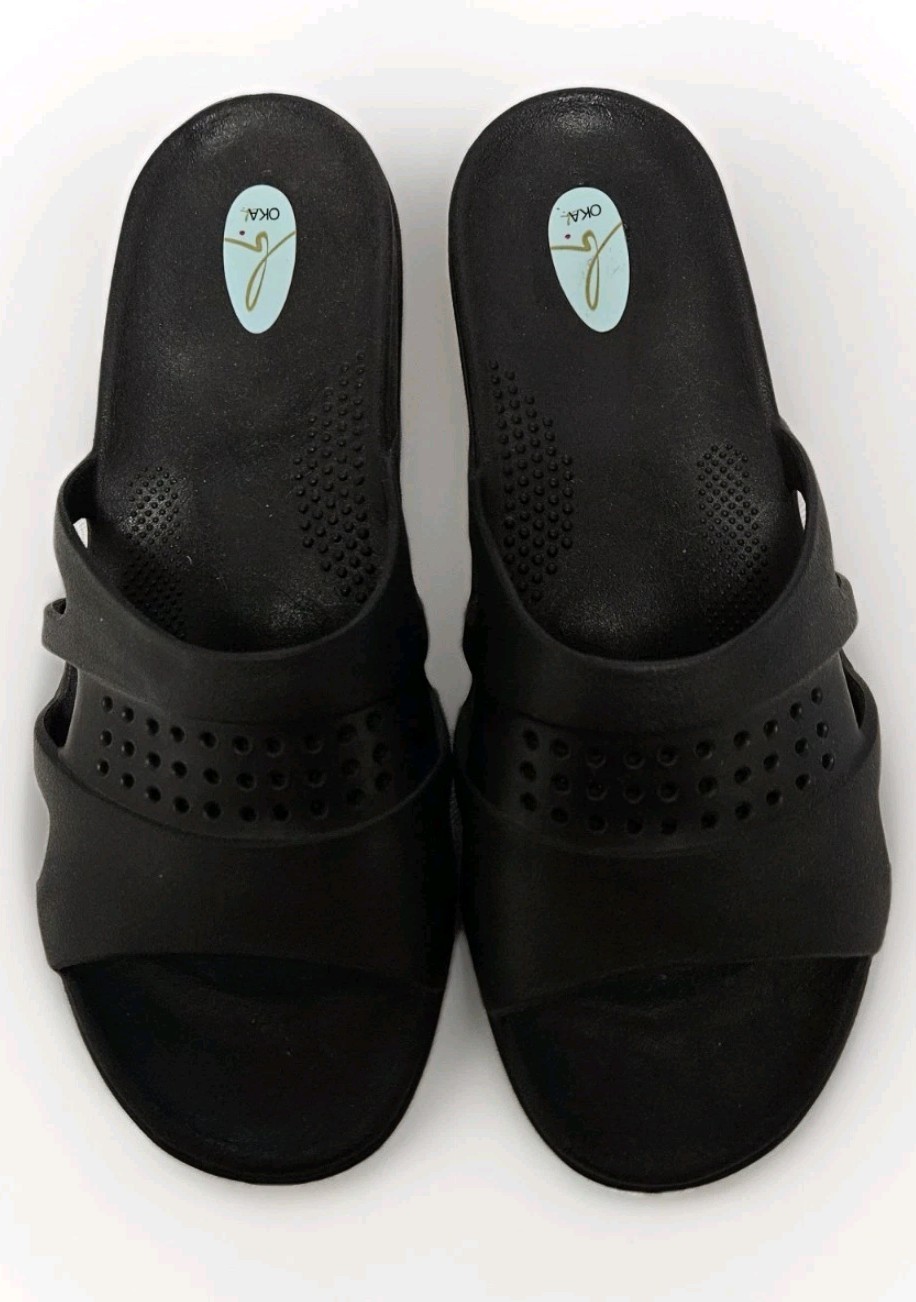 OKA B Unisex Black Slide Sandals size XL NEW