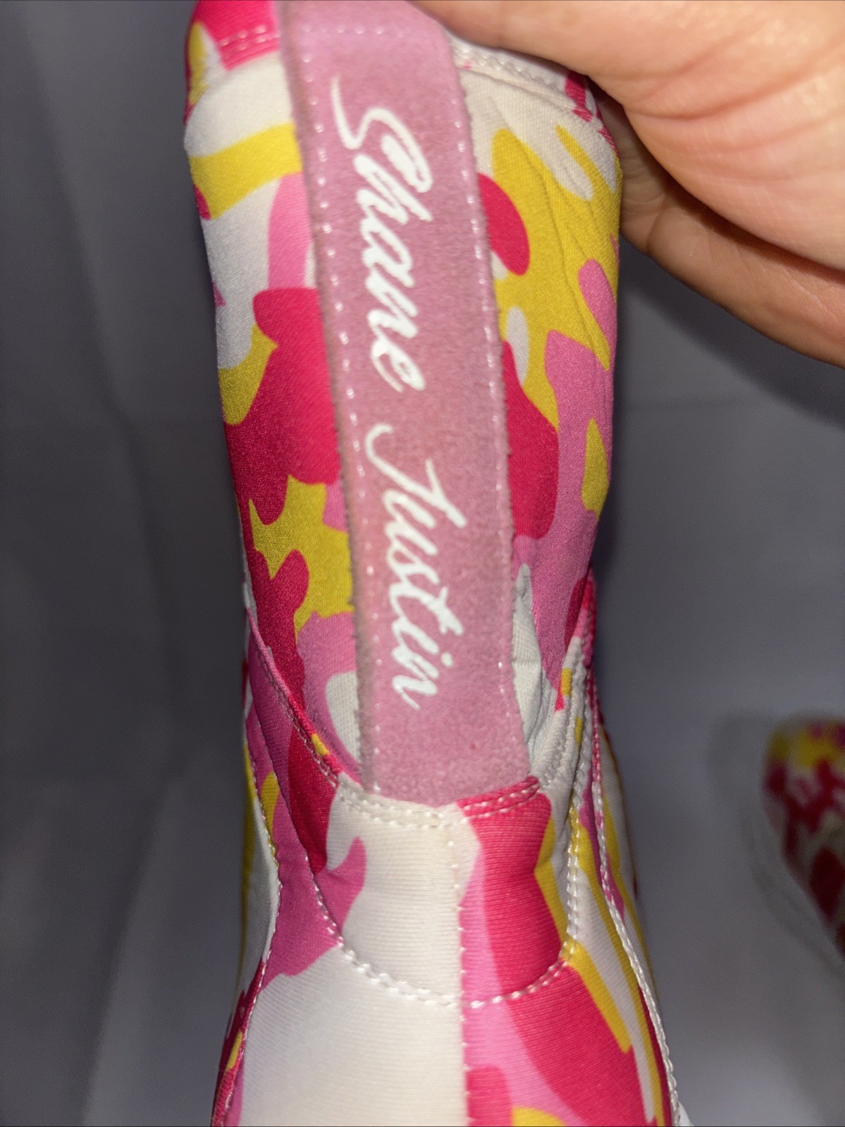 Shane Justin Street Wear Colorblock Pink Camo Clogs Lace Chukka Boots 37 Womens.