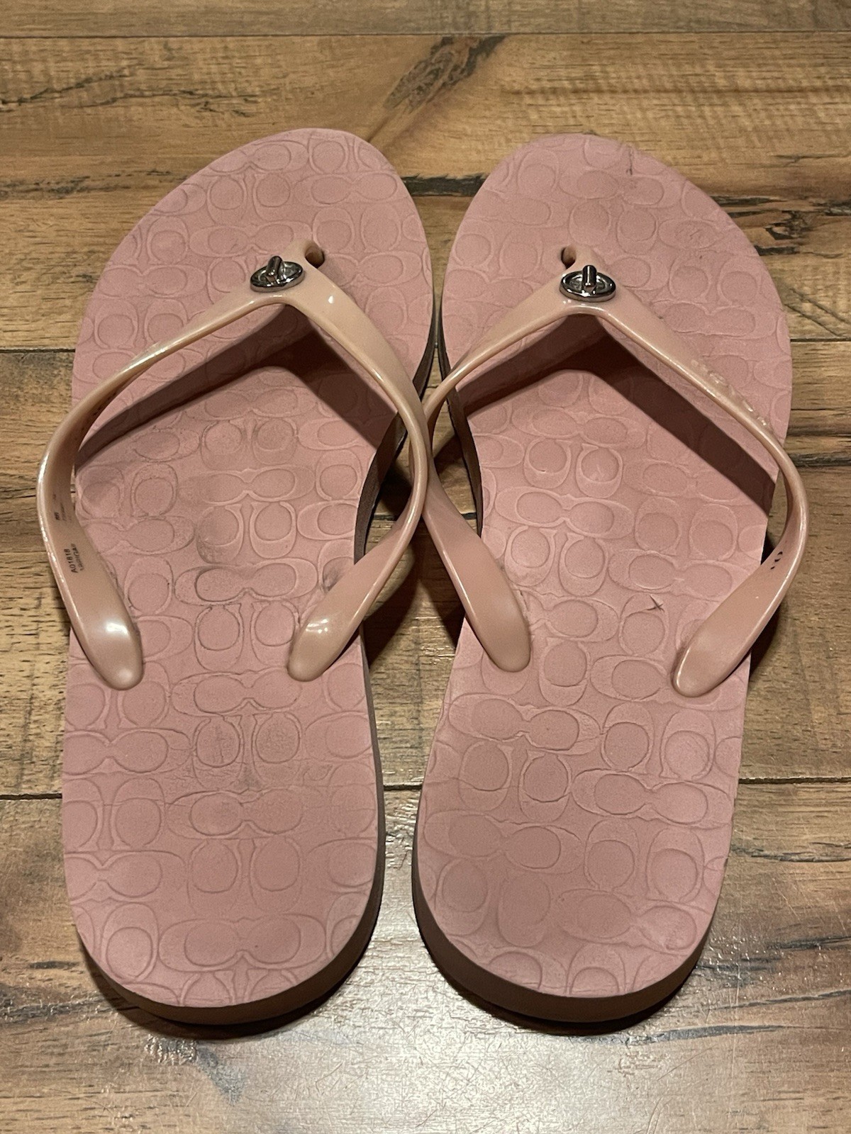 COACH Pink Abbigail Flip Flops Thong Sandals Women’s Size 8B