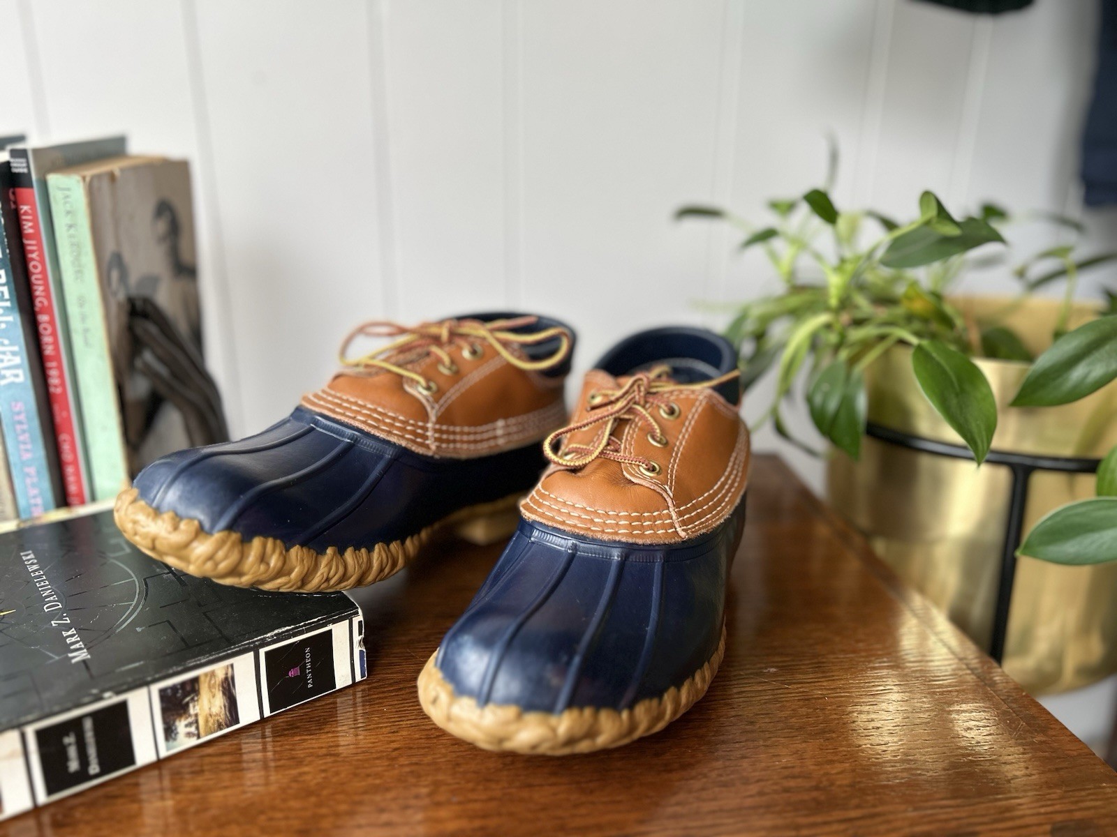 VTG 70s LL Bean Boot OG Womens Maine Hunting Shoe Gumshoe Duck Boots Low Size 9