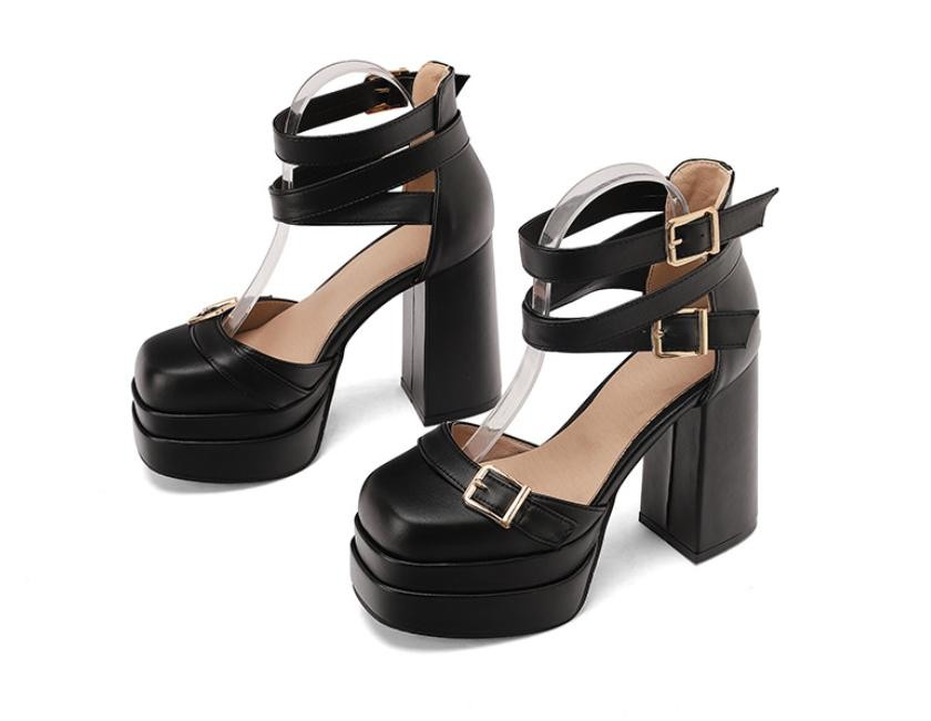 Fashion Womens High Block Heels Zip Ankle Boots Formal Casual Party Prom Sandals