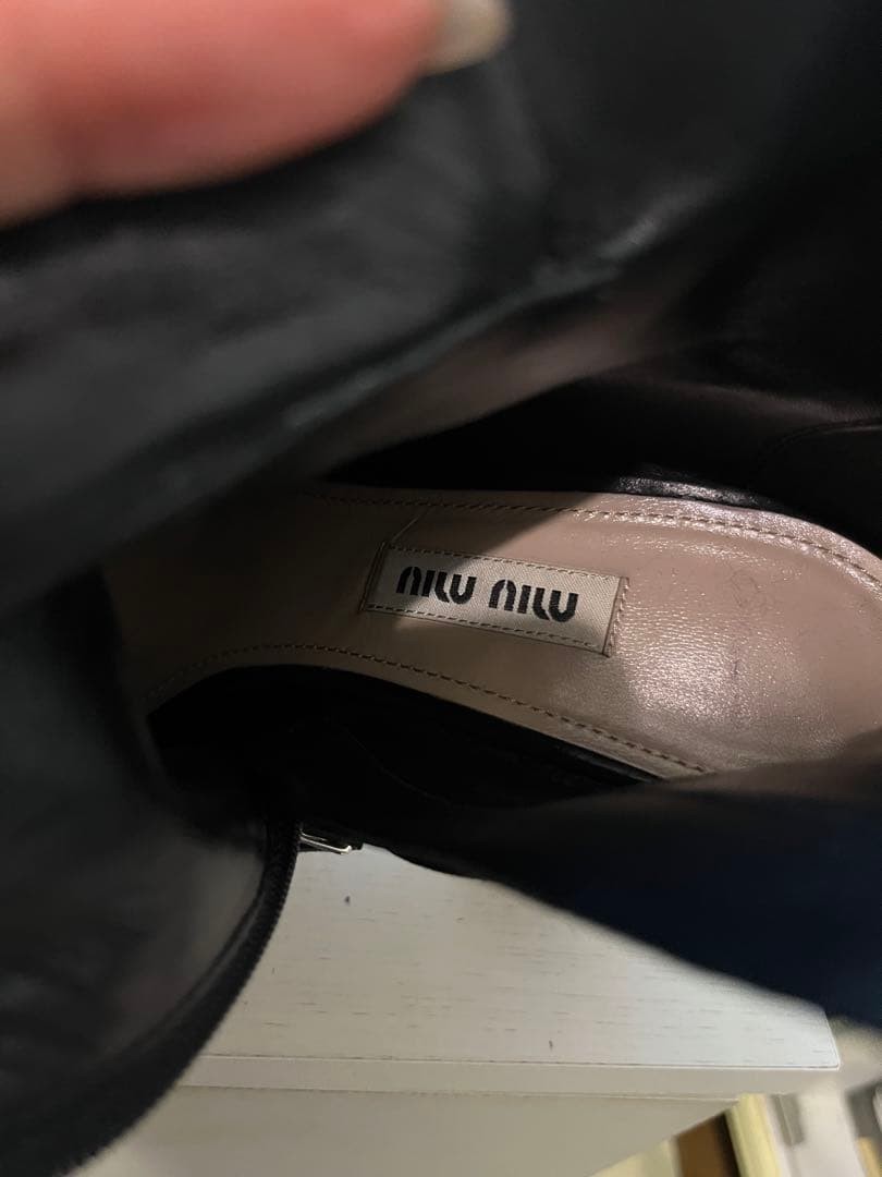 MIU MIU Short Boots Shoes Bijou EU 35.5 US 5.5 Suede Black Authentic