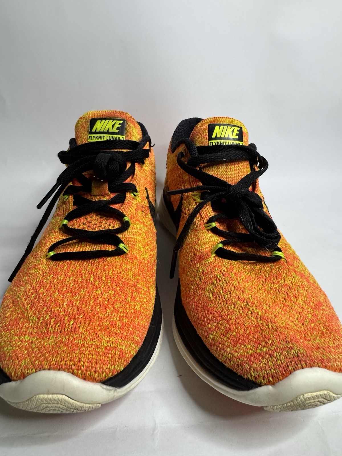 Nike Flyknit Lunar 3 Women’s Size 8 Orange Volt Running Shoes 698182-700
