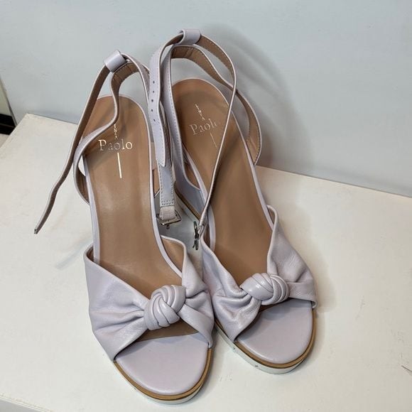 Paolo Knot-Front Slingback Sandals in Light Lavender